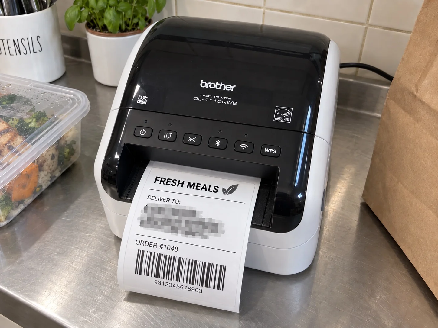 Prepared meals organised with individual labels.